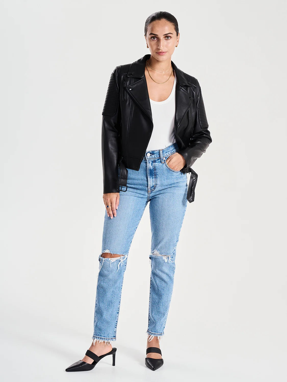 Classic Biker Jacket Black Black Smooth ENA PELLY Shop the range here Off Duty