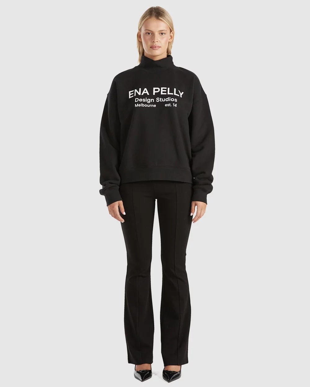 Gracie High Neck Sweater Design Studios BLACK ENA PELLY Shop The