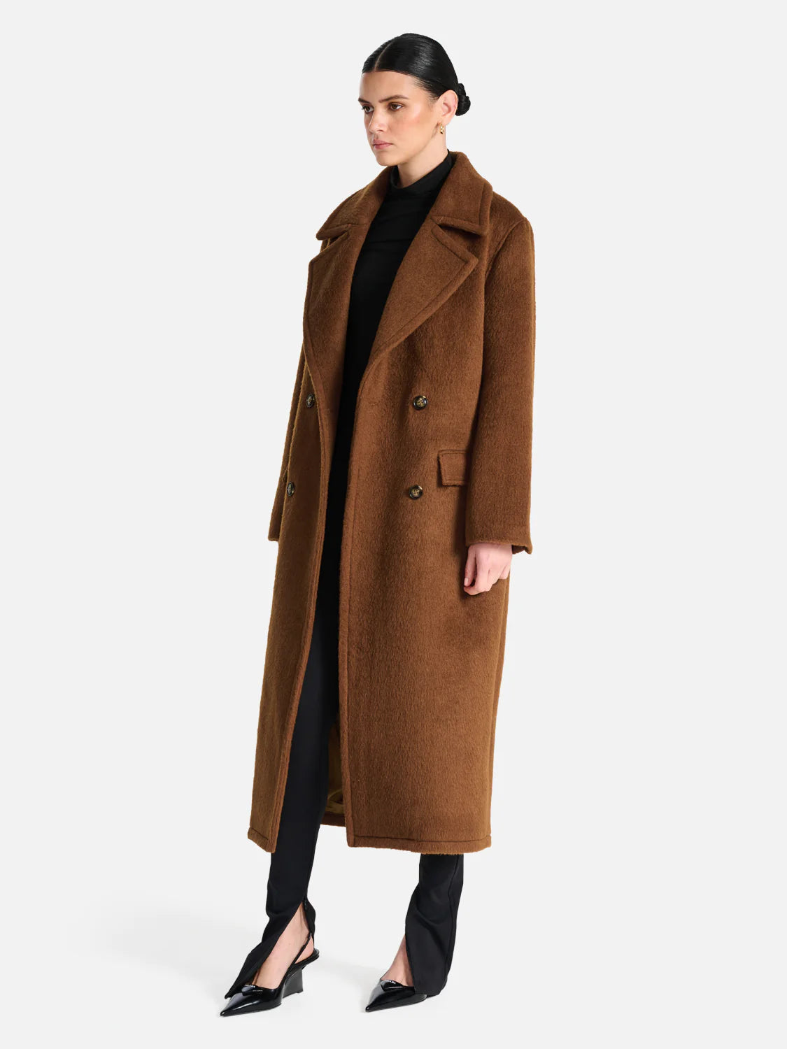 Tobacco top wool coat