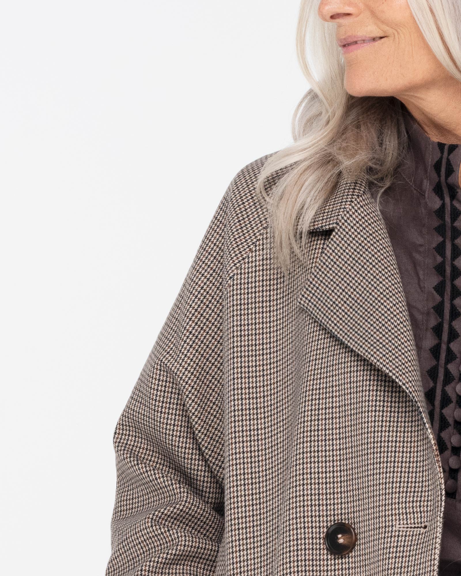 Lever Jacket in Puppy Tooth Check Lever Jacket in Puppy Tooth Check
